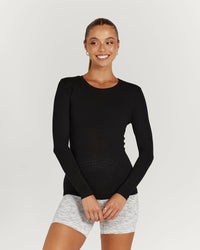 MYLA FITTED LONG SLEEVE - BLACK